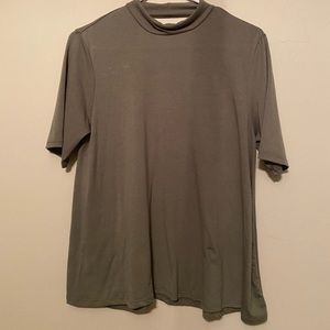 Army green tee with open back